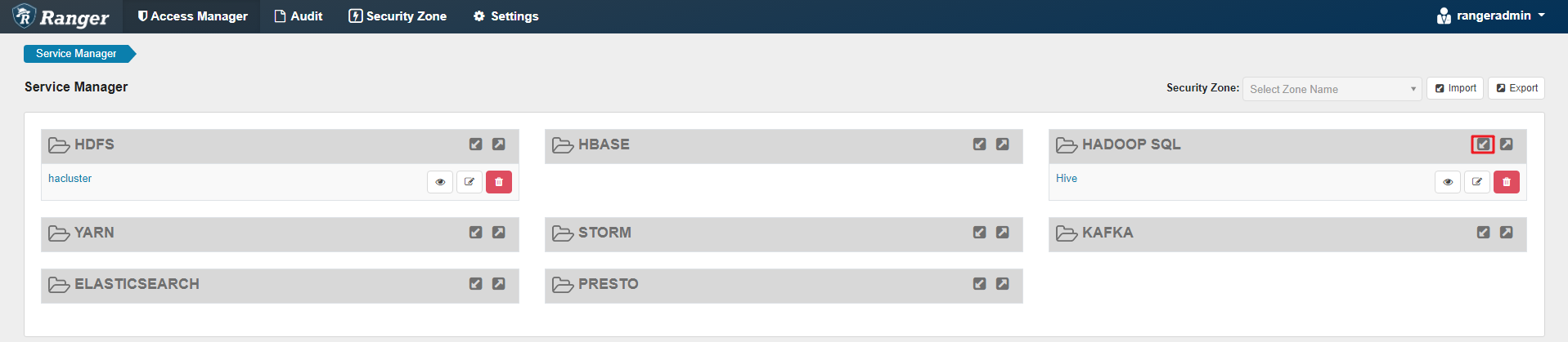 步骤 11登录Ranger WebUI界面,单击Hive.png